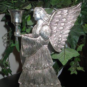 Candle Holder Angel Silverplated 9 x 6